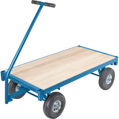 Ergonomic Platform Wagon Trucks, 30" W x 60" L, 45" Handle, 1000 lbs. Capacity, 10" Wheel Dia., Pneumatic Wheels Dufferin Supply