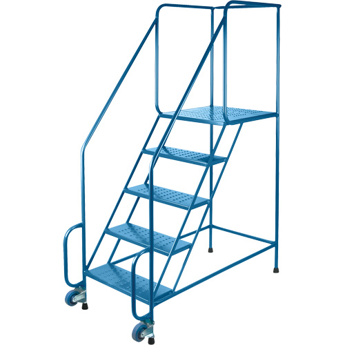 Tilt-N-Roll Ladders, Steel, 6 Steps, 22" Wide, 24" D x 56" H Top Step Dufferin Supply