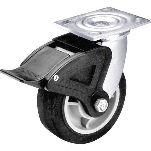Total Locking Caster, Swivel with Brake, 6" (152.4 mm), Mold-on Rubber, 900 lbs. (408 kg.) Dufferin Supply