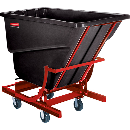 Conteneur autobasculeur, Plastique/Poly&eacute;thyl&egrave;ne, 1 vg³, Noir Dufferin Supply