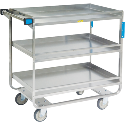 Guard Rail Carts, 3 Tiers, 23" W x 37-1/4" H x 38-5/8" D, 700 lbs. Capacity Dufferin Supply