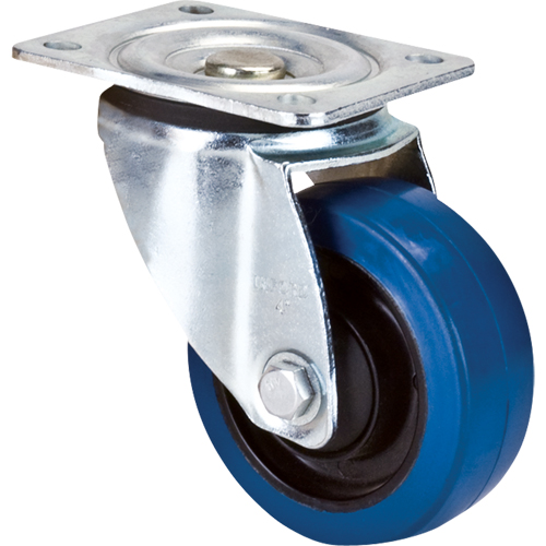 Roulette bleue, Pivotant, 4" (101,6 mm), Caoutchouc, 350 lb (158,8 kg) Dufferin Supply