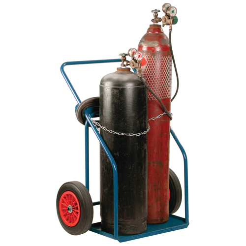 Gas Cylinder Carts, Rubber Wheels, 13" W x 25" L Base, 1000 lbs. Dufferin Supply