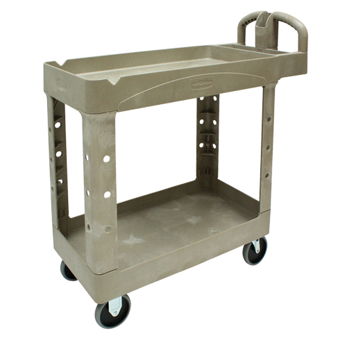 Heavy Duty Utility Cart - 4500-88, 2 Tiers, 17-1/8" x 33-1/4" x 39", 500 lbs. Capacity Dufferin Supply