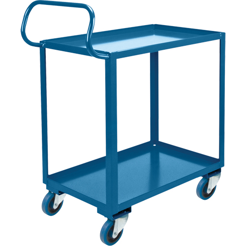 Chariot ergonomique &agrave; tablettes, 800 lb Capacit&eacute;, Acier, 20" la x 37" ha x 32" p, Bordure vers le haut Dufferin Supply