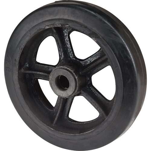Mold-On Rubber Wheel, 8" (203 mm) Dia. x 2" (51 mm) W, 400 lbs. (181 kg.) Capacity Dufferin Supply