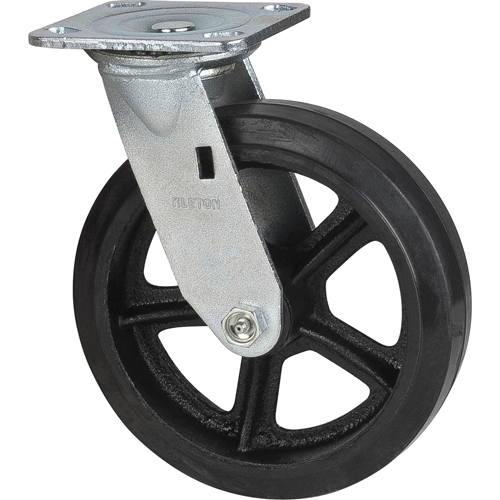 Roulette moul&eacute;, Pivotant, 8" (203,2 mm), Caoutchouc, 660 lb (299 kg) Dufferin Supply