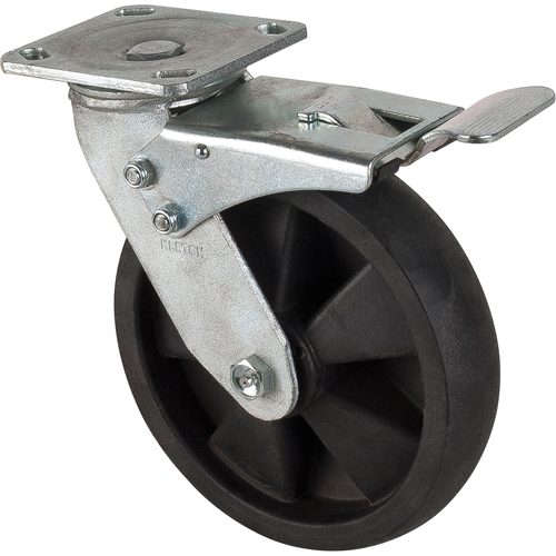Hi-Temp Caster, Swivel with Brake, 8" (203.2 mm), Nylon, 1000 lbs. (453 kg.) Dufferin Supply
