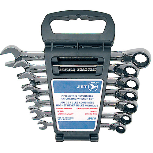 RCWS-7MR Long Pattern Reversible Wrench Set, Ratcheting Combination, 7 Pieces, Metric Dufferin Supply