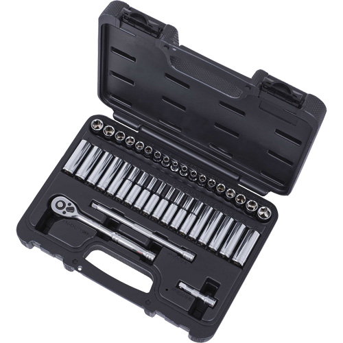 ISK-1440SM SAE/Metric Socket Set, 40 Pcs, 1/4" Drive Size, Deep Dufferin Supply