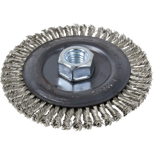 Disque m&eacute;tallique &agrave; brosse &eacute;troit, Dia. 6", Fils 0,022", Arbre 5/8"-11 Dufferin Supply