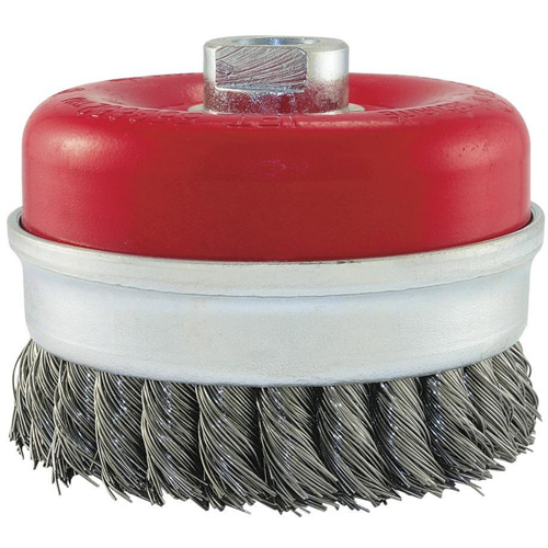 Brosse boisseau &agrave; fils li&eacute;s et nou&eacute;s, 5" dia. x 5/8"-11 arbre Dufferin Supply