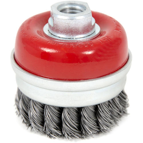 High-Performance Knot Banded Cup Brush, 3" Dia. x 5/8"-11 Arbor Dufferin Supply