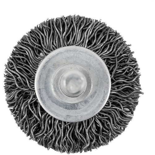 126 Shaft Mounted Crimped Radial Brush, 1-1/2", 0.02" Fill, 1/4" Shank Dufferin Supply