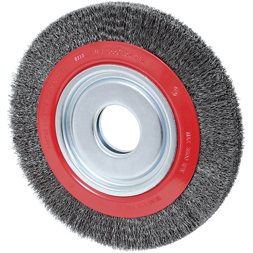 Crimped Wire Wheel, 10" Dia., 0.014" Fill, 2" Arbor Dufferin Supply