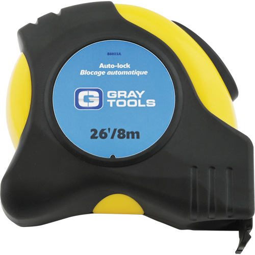 Auto-Lock Tape Measure, 1" x 26/8 m, Imperial & Metric Graduations Dufferin Supply