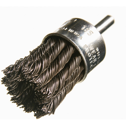 Brosses mont&eacute;es &agrave; fils nou&eacute;s, 1" dia., dia. Des fils 0,012", Tige 1/4" Dufferin Supply