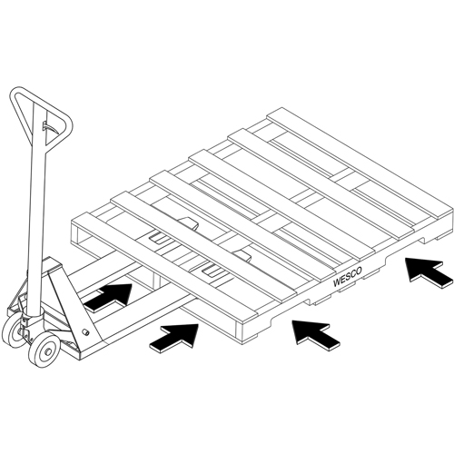Transpalette hydraulique &agrave; 4 entr&eacute;es, 48" l x 7" la, Capacit&eacute; 4000 lb Dufferin Supply
