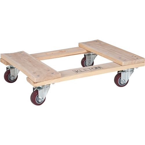 Hardwood Dolly, Polyurethane Wheels, 900 lbs. Capacity, 18" W x 24" D x 7" H Dufferin Supply
