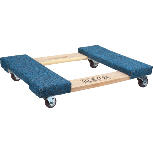 Carpeted Ends Hardwood Dolly, Wood Frame, 18" W x 24" L, 900 lbs. Capacity Dufferin Supply