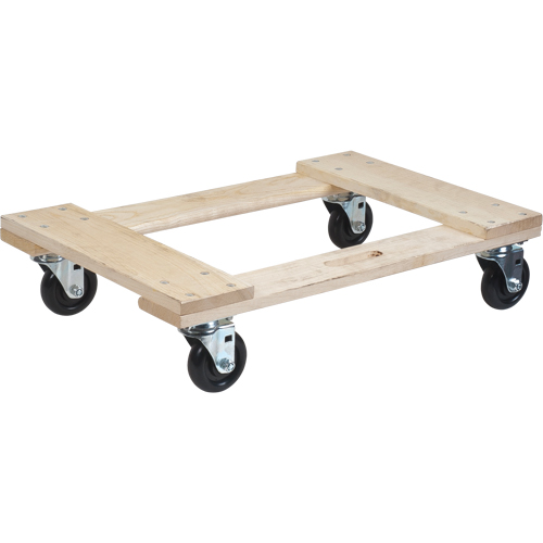 Hardwood Dolly, Polyolefin Wheels, 900 lbs. Capacity, 18" W x 24" D x 7" H Dufferin Supply