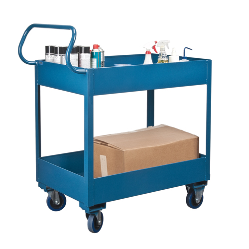 Chariots de service &agrave; bordure profonde, 2 Tiers, 24" la x 47" h x 36" p, Capacit&eacute; 1200 lb Dufferin Supply