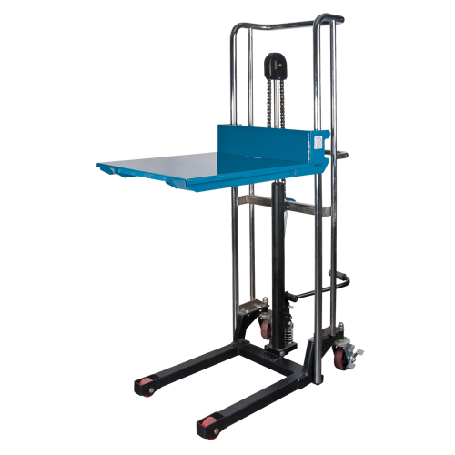 Hydraulic Platform Lift Stacker, Foot Pump Operated, 880 lbs. Capacity, 60" Max Lift Dufferin Supply
