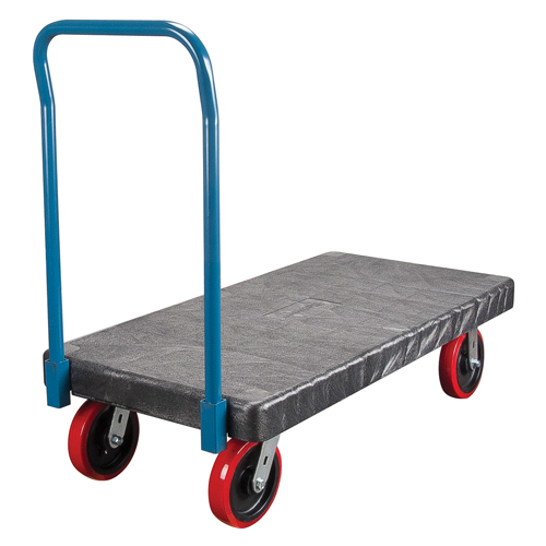 Chariots &agrave; plateforme en plastique, 48" lo x 24" la, 2500 lb cap, Roues Polyur&eacute;thane Dufferin Supply