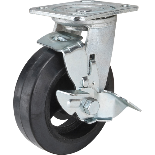Roulette moul&eacute;, Pivotant avec frein, 6" (152,4 mm), Caoutchouc, 550 lb (249 kg) Dufferin Supply