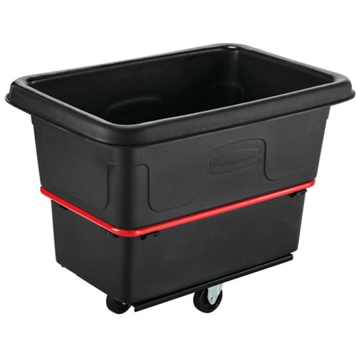 Chariot utilitaire &agrave; usage intensif, Plastique recycl&eacute; noir, 26"/38-3/8" lo x 26"/38-2/5" la x 28-1/4"/28-3-10" h, Volume 8 pi³, Capacit&eacute; 700 lb Dufferin Supply