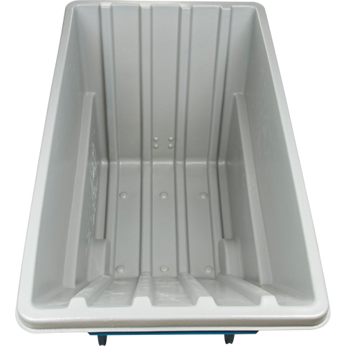 Chariot basculeur en acier, Poly&eacute;thyl&egrave;ne, 1,1 vg³, Capacit&eacute; de charge de 1250 lb Dufferin Supply