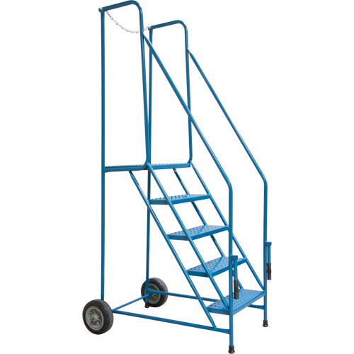 Escabeau roulant avec rails pour acc&egrave;s &agrave; une remorque, 4 marches, Largeur de la marche 22", Hauteur de la plateforme 37", Acier Dufferin Supply