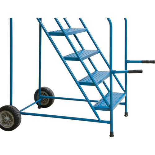 Escabeau roulant avec rails pour acc&egrave;s &agrave; une remorque, 4 marches, Largeur de la marche 22", Hauteur de la plateforme 37", Acier Dufferin Supply