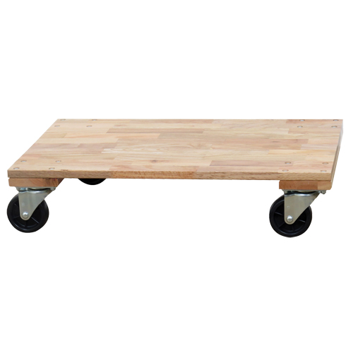 Socle roulant &agrave; plateforme en bois solide, Roues en Caoutchouc, Capacit&eacute; de 1200 lb, 24" la x 36" p x 7" h Dufferin Supply