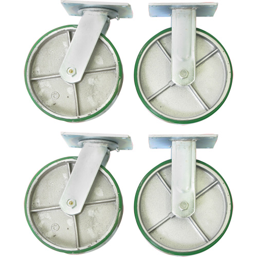 Jeu de roulettes de 8" pour chariots &agrave; plateforme Dufferin Supply
