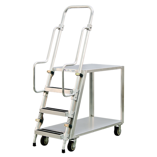 Chariot de pr&eacute;paration en aluminium avec &eacute;chelle, Aluminium, 22" la x 51-1/2" p, 2 tablettes, Capacit&eacute; 800 lb Dufferin Supply