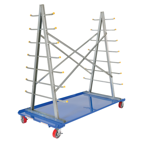 Chariot &agrave; cadre en A pour barres et tuyaux, Acier, 36-3/4" la x 73-3/4" p x 72-1/2" h, Capacit&eacute; de 2000 lb Dufferin Supply