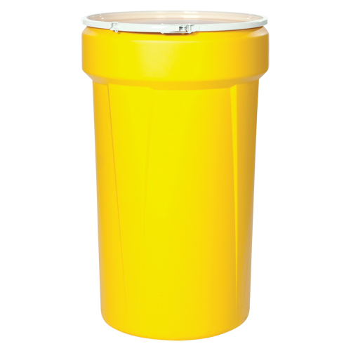 Nestable Polyethylene Drum, 30 US gal (25 imp. gal.), Open Top, Yellow Dufferin Supply