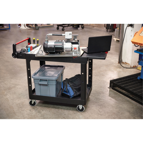 Chariot utilitaire robuste et polyvalent, 2 tiers, 17-3/4" x 36" x 46-1/5", Capacit&eacute; 500 lb Dufferin Supply