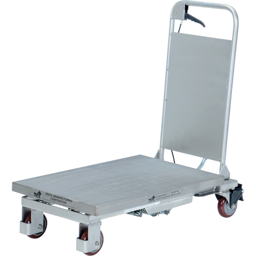 Table &eacute;l&eacute;vatrice hydraulique manuelle &agrave; ciseaux, 27-1/2" lo x 17-5/8" la, Partiellement en acier inoxydable, Capacit&eacute; 400 lb Dufferin Supply