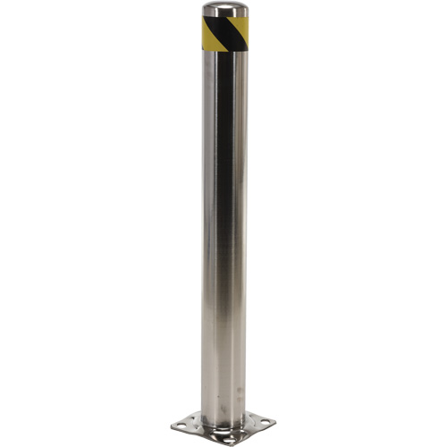 Safety Bollard, Stainless Steel, 42" H x 8" W, Silver Dufferin Supply