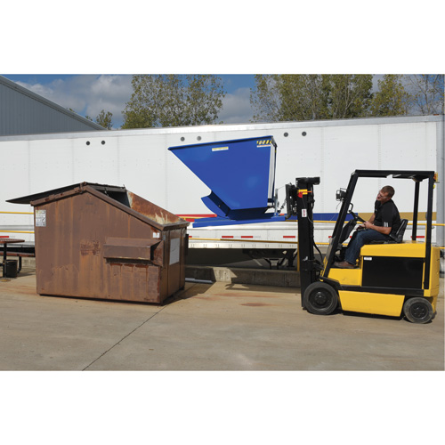 Self-Dumping Hopper, Steel, 2-1/2 cu.yd., Blue Dufferin Supply