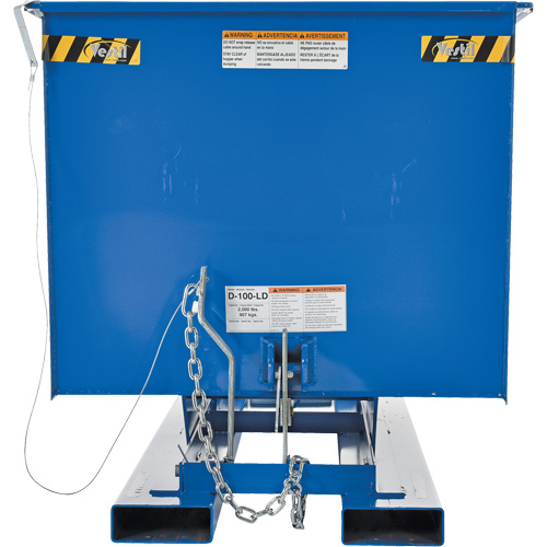 Self-Dumping Hopper, Steel, 1 cu.yd., Blue Dufferin Supply