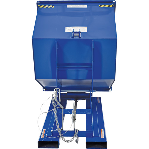 Self-Dumping Hopper, Steel, 1 cu.yd., Blue Dufferin Supply