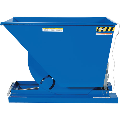 Self-Dumping Hopper, Steel, 3/4 cu.yd., Blue Dufferin Supply