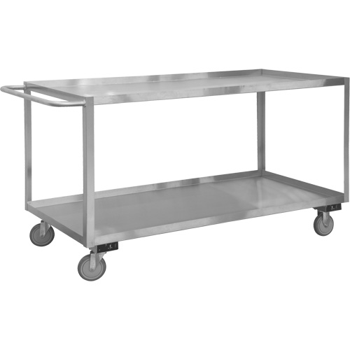 Industrial Grade Shelf Cart, 2 Tiers, 18-1/8" W x 42" H x 35" D, 1200 lbs. Capacity Dufferin Supply