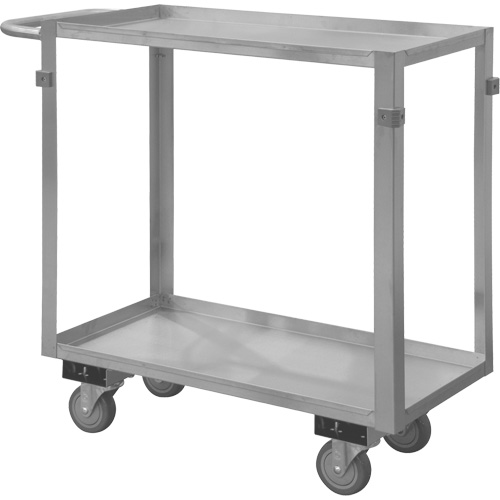 Industrial Grade Shelf Cart, 2 Tiers, 22-1/2" W x 34" H x 42-7/16" D, 600 lbs. Capacity Dufferin Supply