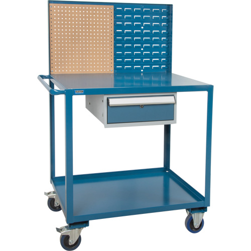 Mobile Service Cart, 2 Tiers, 24" W x 57" H x 40" D, 1200 lbs. Capacity Dufferin Supply