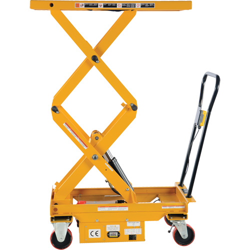 DC Powered Hydraulic Scissor Lift Elevating Cart, Steel, 39-3/4" L x 20-1/2" W, 1000 lbs. Capacity Dufferin Supply