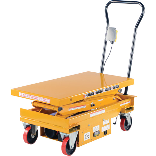 DC Powered Hydraulic Scissor Lift Elevating Cart, Steel, 39-3/4" L x 20-1/2" W, 1000 lbs. Capacity Dufferin Supply